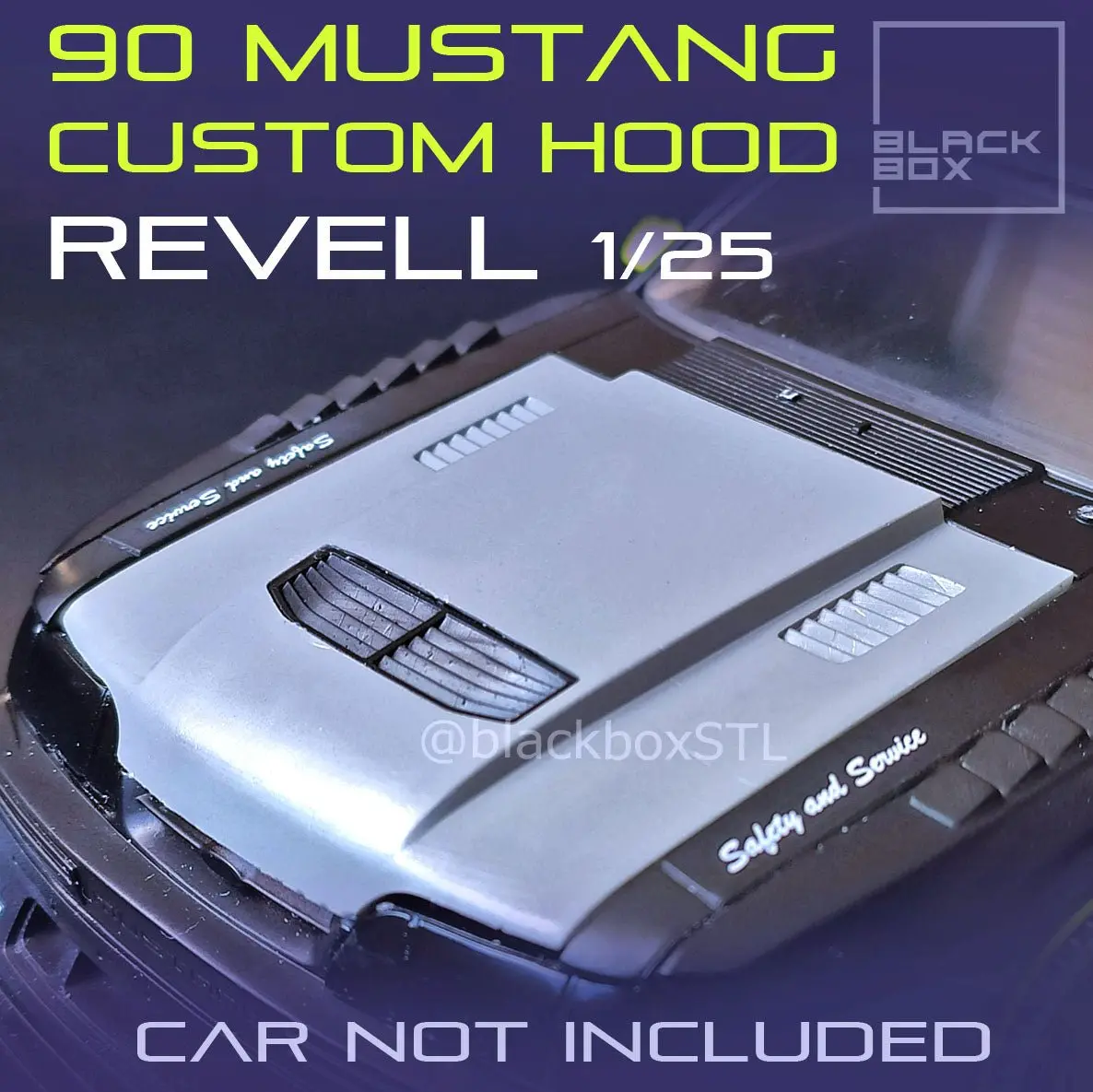 1/25 Revell 1990 Mustang Custom Hood 1
