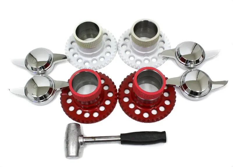 2 Bar Swept Smooth Spinners Chrome Knock Offs Lead Hammer Adapters 1