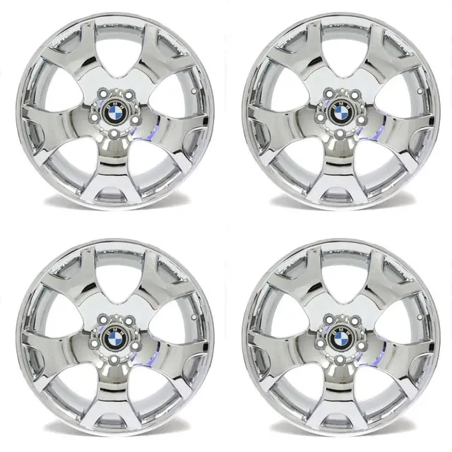 19X9 19X10 Bmw X5 New Chrome Wheels Oem 59333 59335 (4) Staggered 2001-2006 1