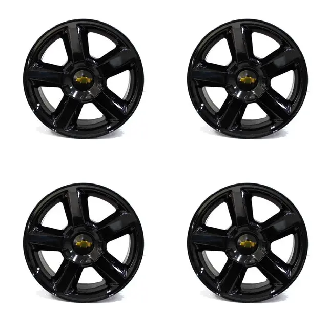 20" Chevrolet Silverado Tahoe Black Oem Wheels 5308 Rims 2007-2019 Set Of 4 1