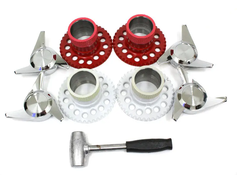 3 Bar Spinners Swept Knock Offs Chrome Smooth Lead Hammer Adapters 1