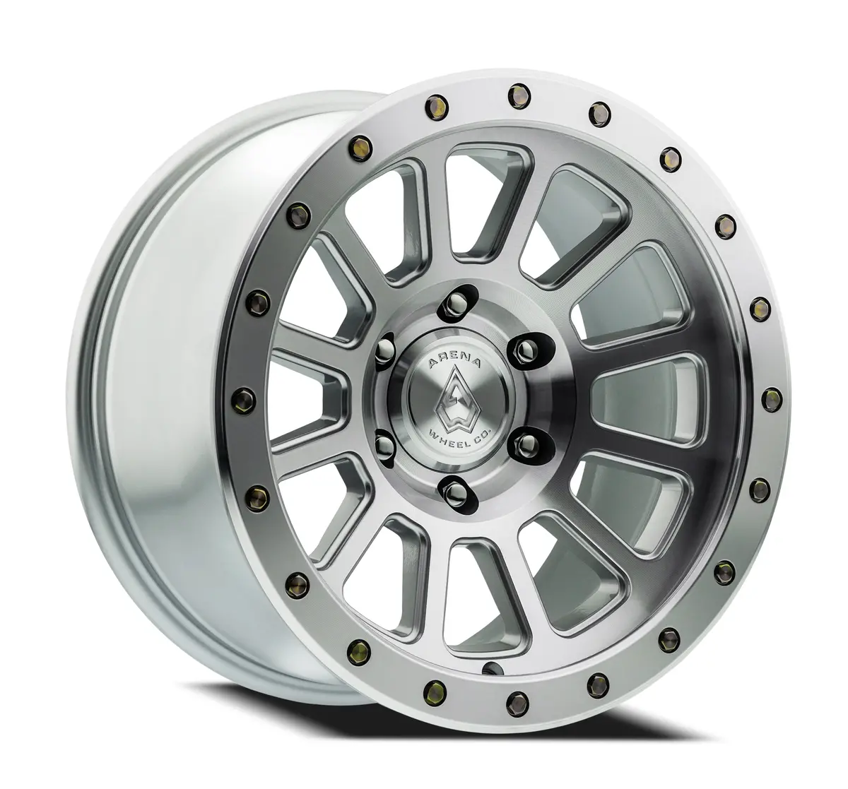 17" Arena Wheel A105 Ammo Gloss Silver Machined Off Road Rims 1