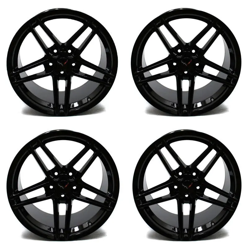 18" Corvette C6 Grand Sport Z06 2010 2011 2012 2013 Gloss Black Oem 5342 5347 1