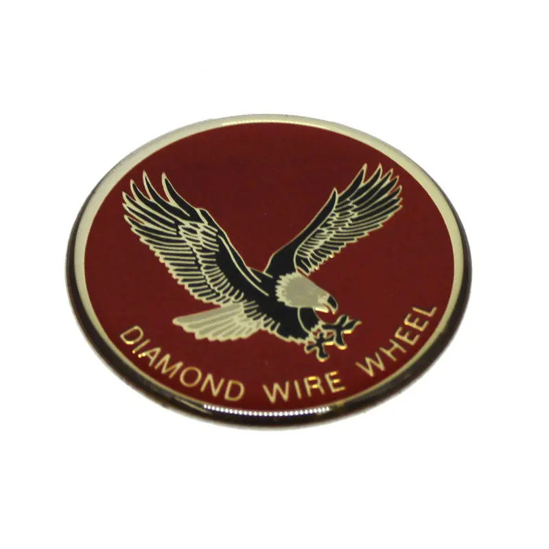 Diamond Wire Wheel Emblem Sticker Red Eagle Knock Offs Hex Nut (1) 1