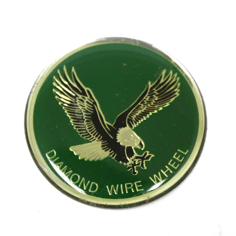 Diamond Wire Wheel Emblems Stickers Small Green (4) 1