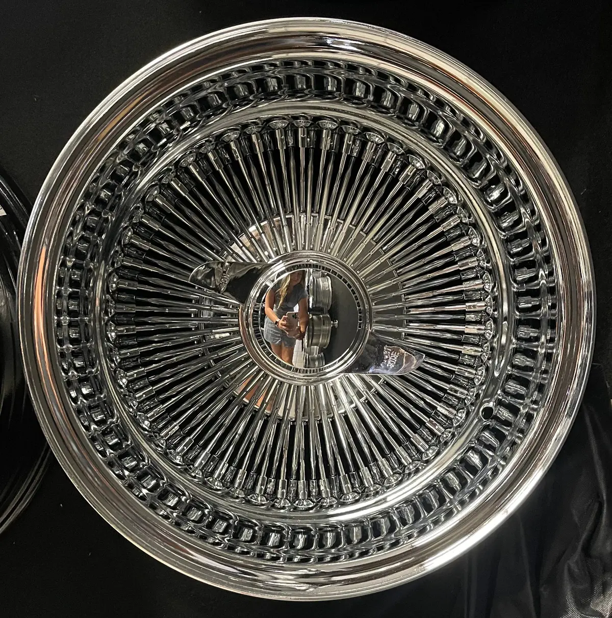 13" Wire Wheels Reverse 100 Spoke Chrome Wheels 13X7 1