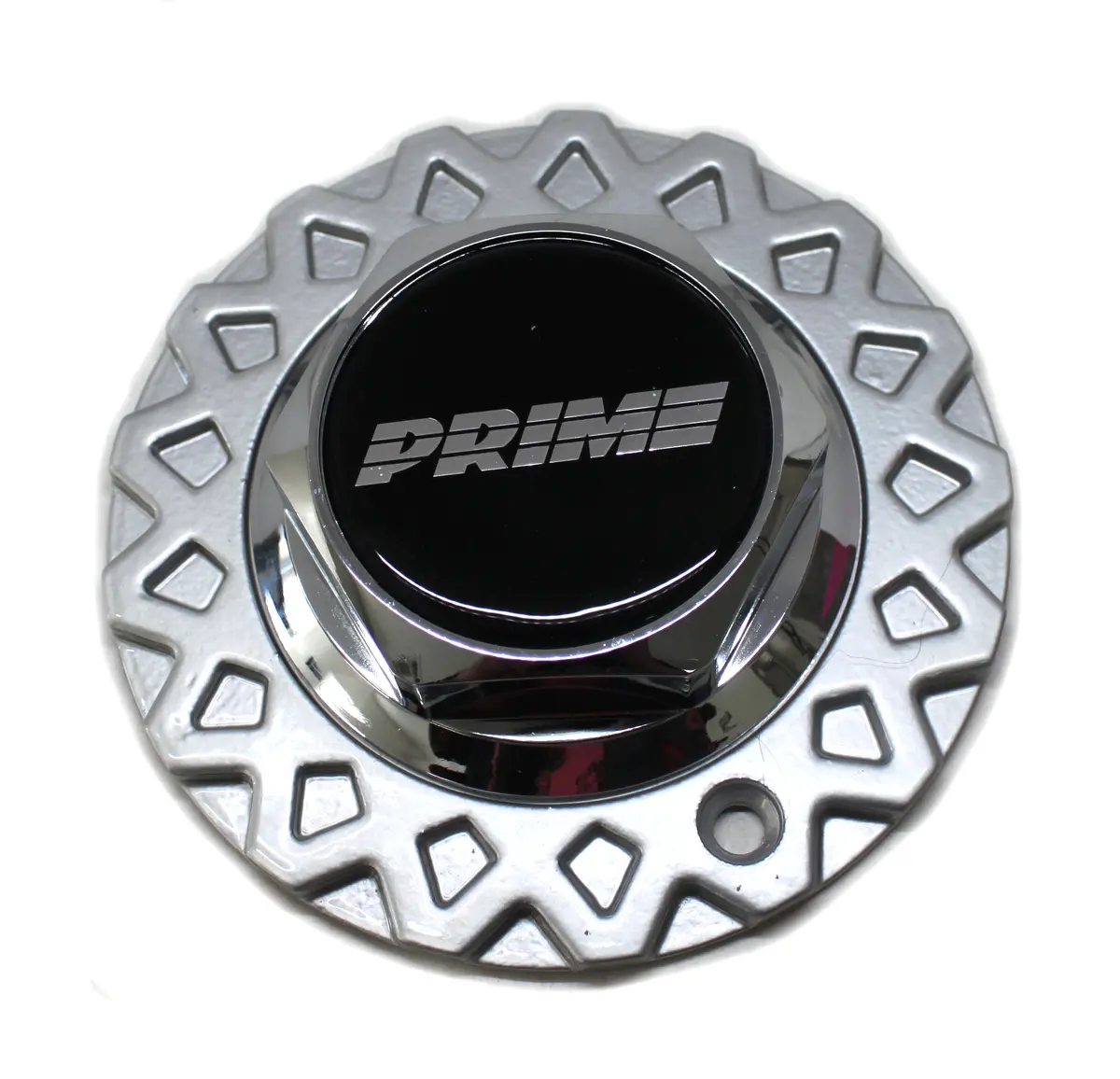 Prime Wheel Silver Center Cap Chrome Hex Nut Pw250p Pw-28H 1