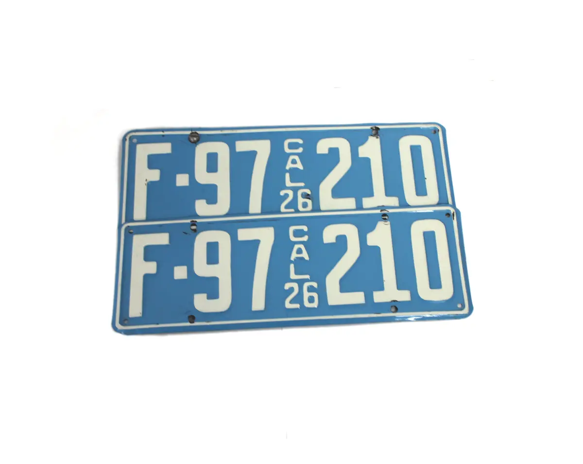 1926 Vintage Ford Model T California License Plate Tag Antique 1