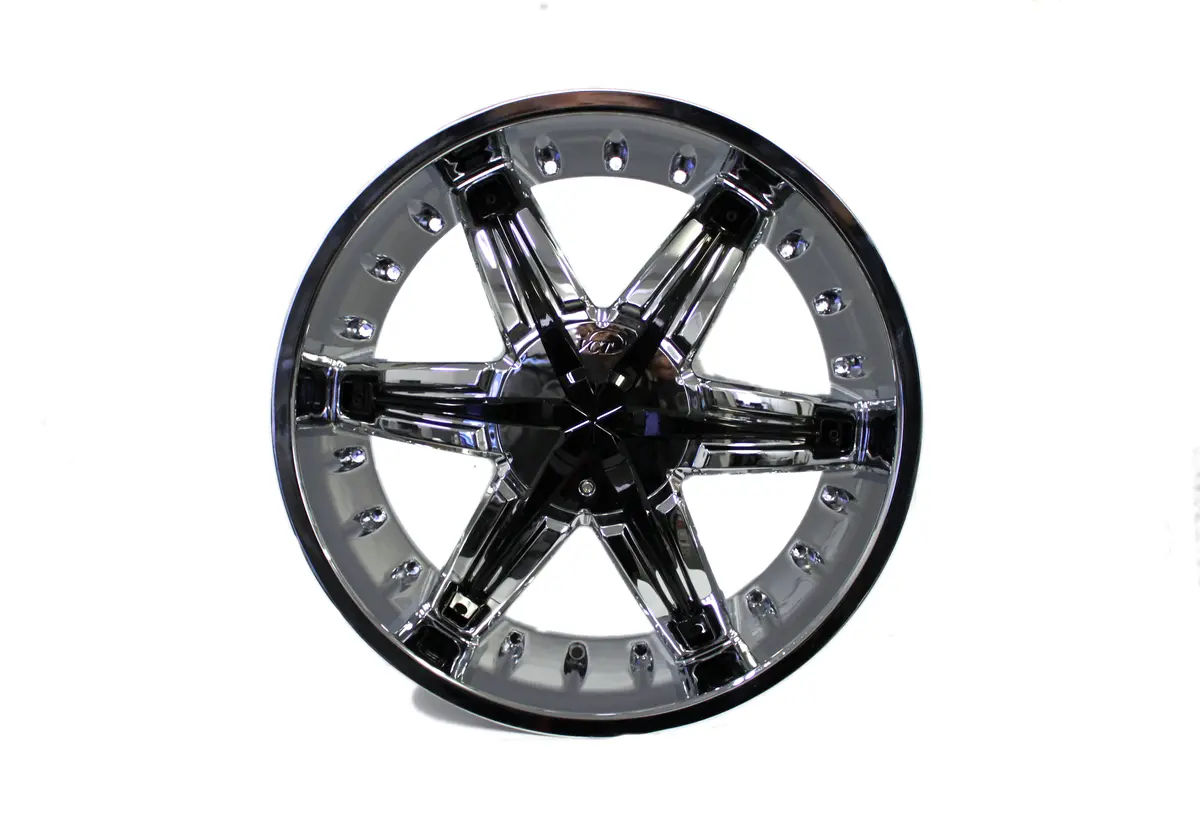 22" Vct Wheels Palladino With Black Inserts Chrome 22X9 New Set 4 1
