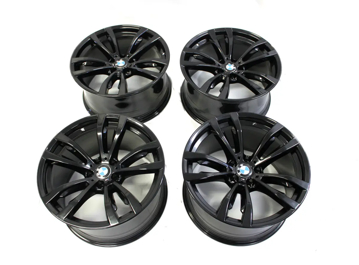 20" Wheels Bmw X5 X6 Staggered Original Factory Oem 86053 86058 Black Set 4 1