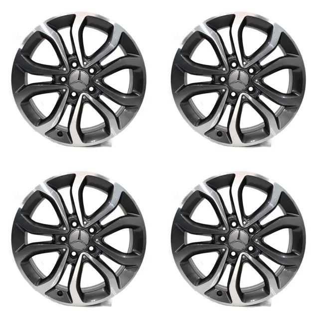 Mercedes Benz Machined Gray C-Class 17" Wheel Oem 85367 Rim 2015-2018 1
