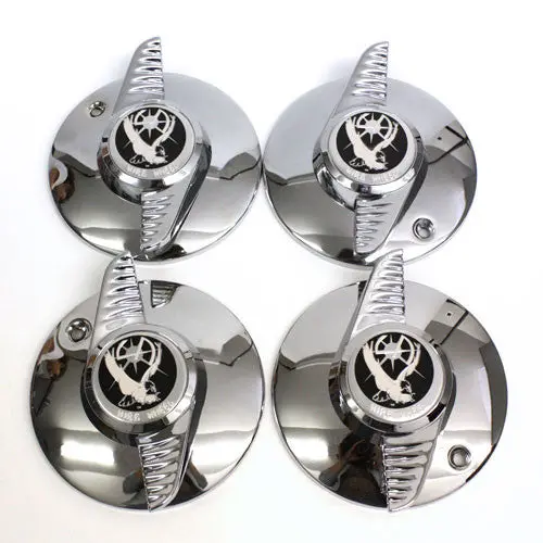 La Wire Wheel Chrome Cap 2 Bar Fluted Spinners Bolt On (4) 1