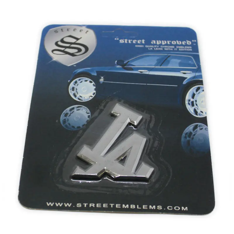 Street Emblems La Slant Los Angeles Chrome Car Emblem Badge 1