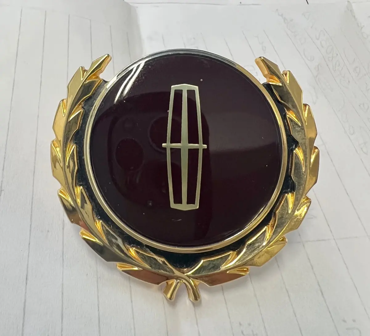 Lincoln Continental 24K Gold Plated Side Emblem Roof Oem 1