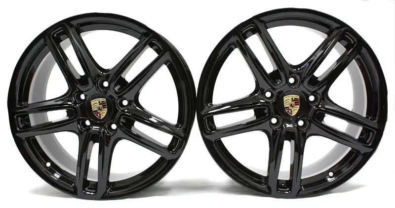 19" Porsche Panamera 2010 2011 2012 Oem Wheels 67386 67388 Black (4) Staggered 1