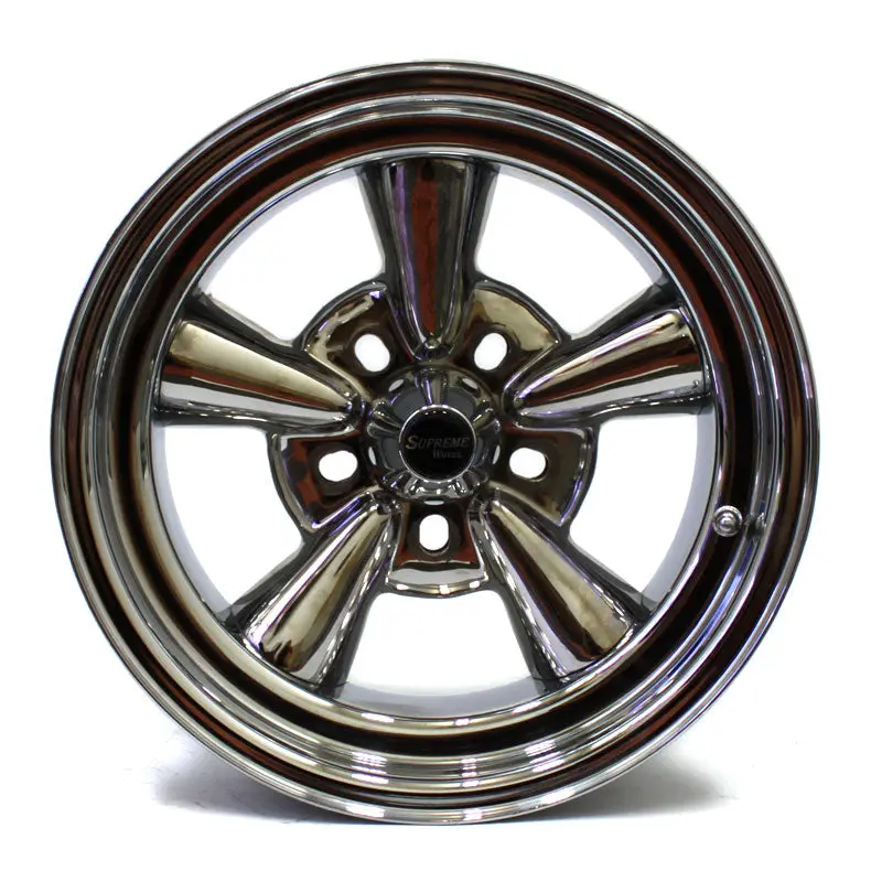 15" Supreme Wheels Standard Std Chrome 15X7 Set (4) 1