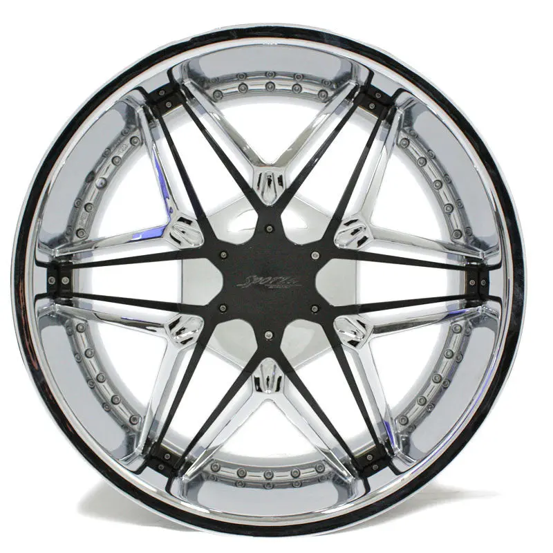 22" Sporza Ddt Black Inserts Chrome Wheel 22X9.5 1