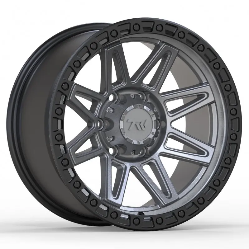 17" Tw Wheels Rims T23 Vector Off Road Matte Black Gunmetal 6 Lugs Set Of 4 1