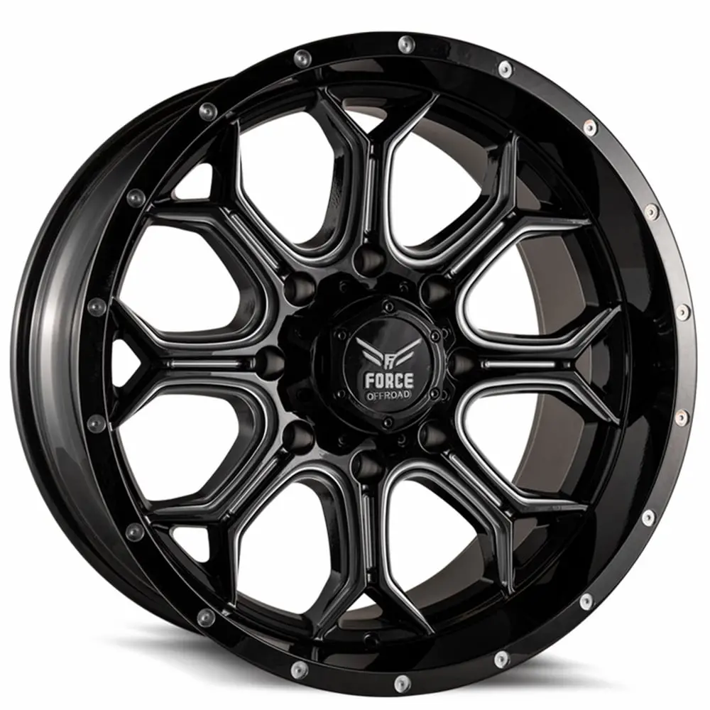 22" Force Offroad F42 Gloss Black Milled 22X12 1