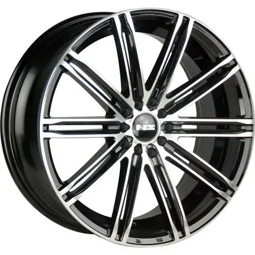 15" Ns Series Ns1601 Gloss Black Machined Face Wheels 1