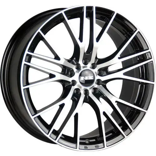 16" Ns Series Ns1604 Black Machined Face Wheels 1