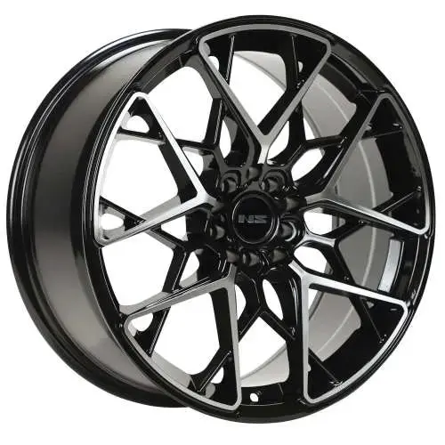 16" Ns Series Ns1807 Gloss Black Machined Wheels 1