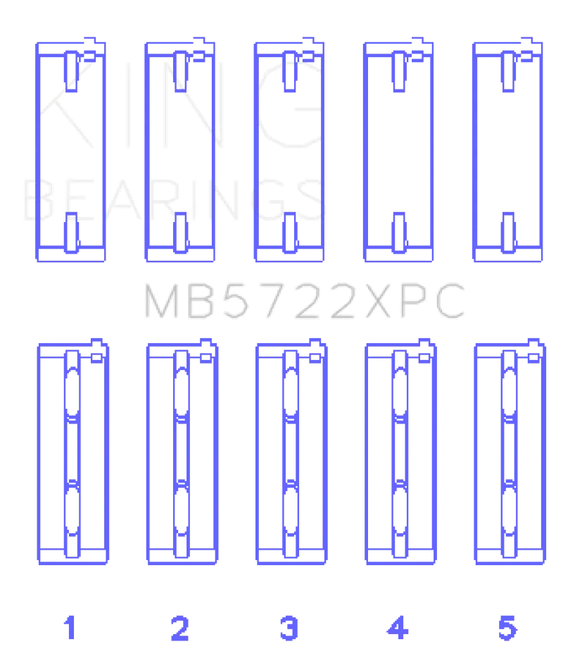 King Coated Performance Main Bearing Set For Mitsubishi 4B11T Evo X (2007+), .026” Size 1