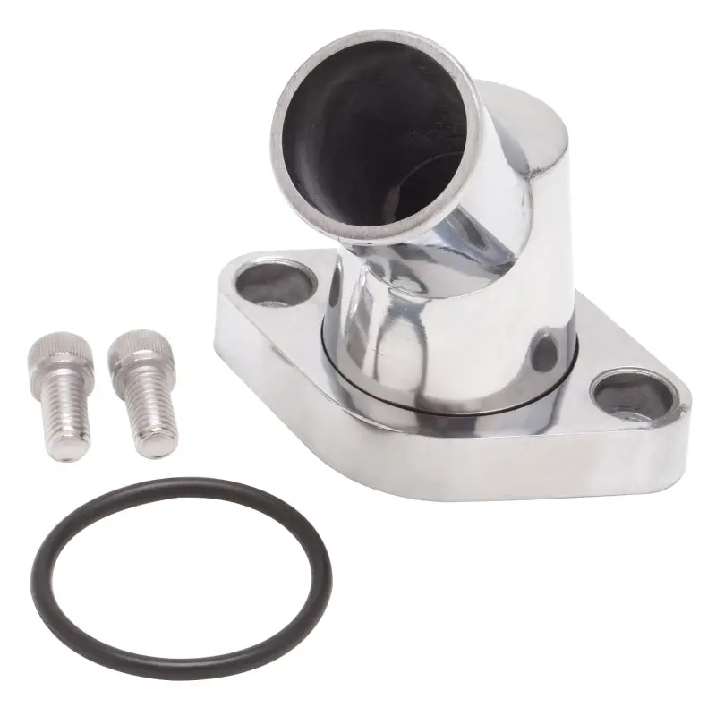 Edelbrock Polished 45-Degree Swivel Water Neck For Small- And Big-Block Chevy Engines 1