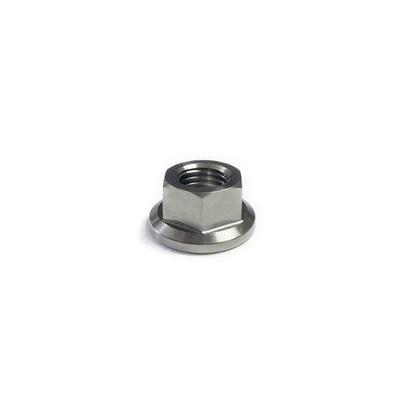 Ticon Industries Titanium Flanged Nut – M6×1.0 Thread Pitch, 10Mm Hex, 6-Point Head 1