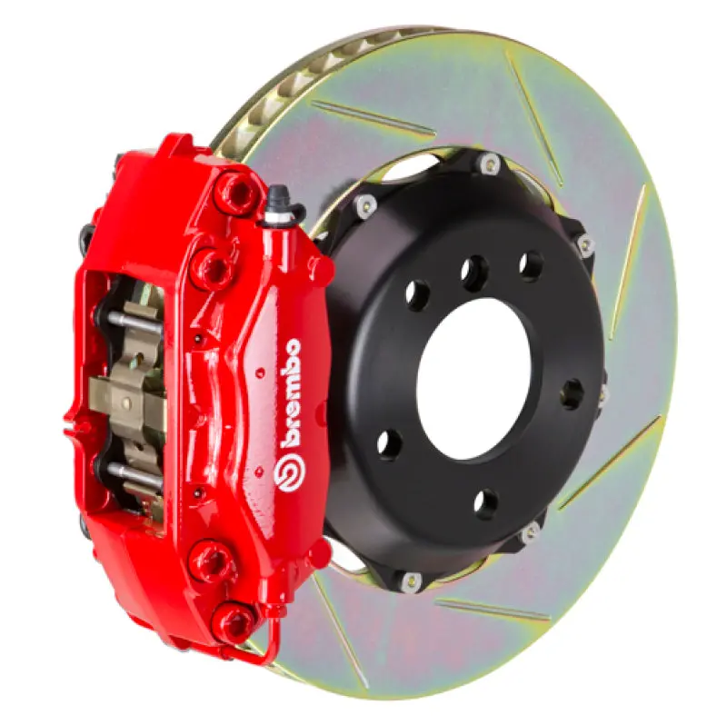 Brembo Gt Big Brake Kit – Rear, 4-Piston Calipers, 328X28Mm Two-Piece Slotted Rotors (Type 1, Red) For Mitsubishi Evo Vi–Ix (1999–2007) 1
