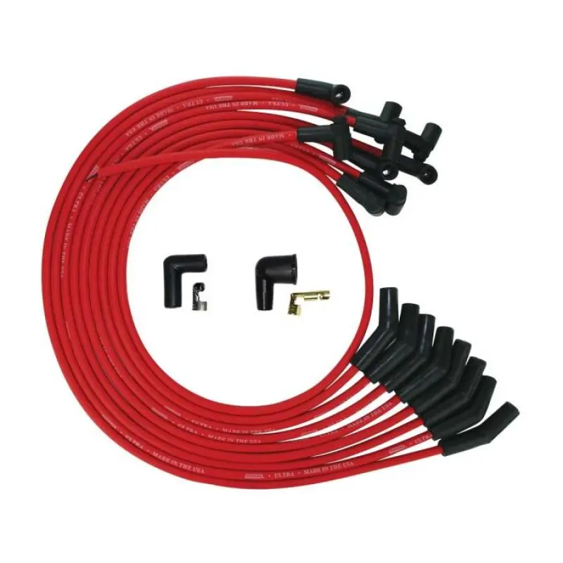 Moroso Hei Ultra Spark Plug Wire Set For Ford 351W – 135° Boot Angle, Red 1