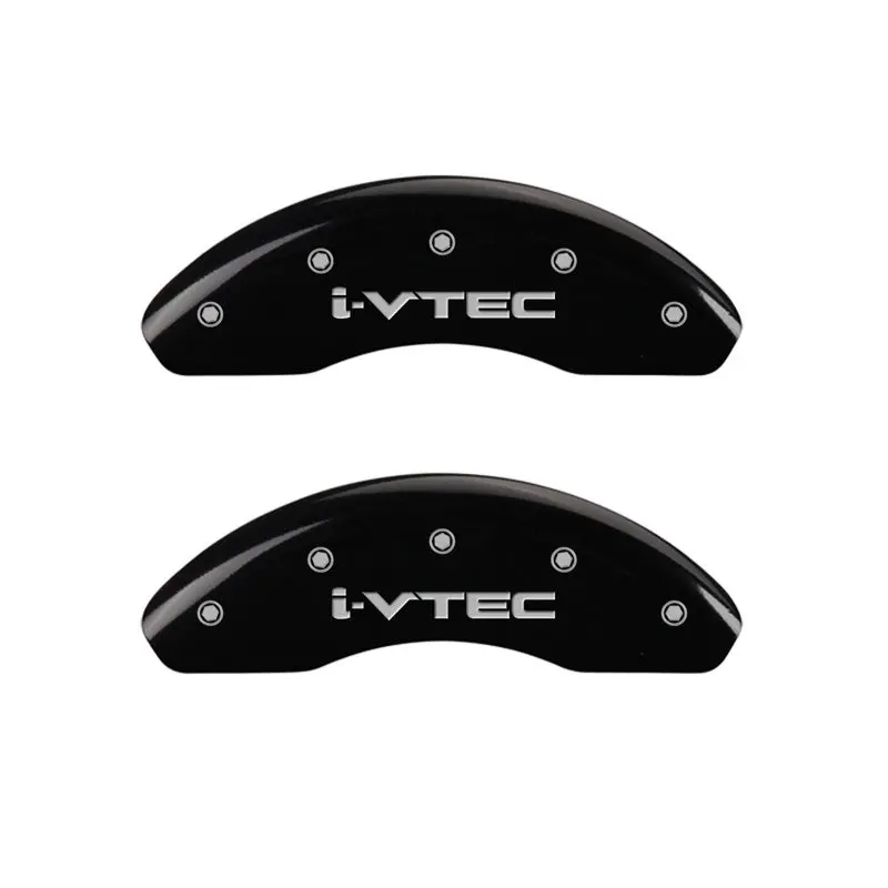 Mgp Front Set 2 Caliper Covers Engraved Front I-Vtec Black Finish Silver Ch 1