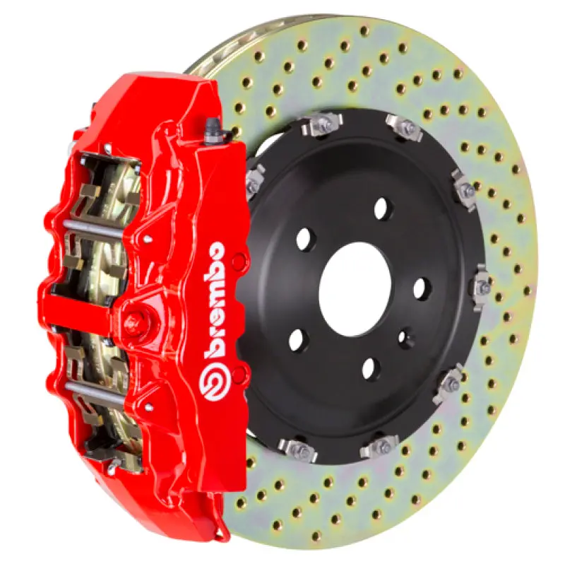 Brembo 14-18 1500 Sierra (W/ Alum Knuckles) Fr Gt Bbk 6Pis Cast 2Pc 380X34 2Pc Rotor Drilled-Red 1