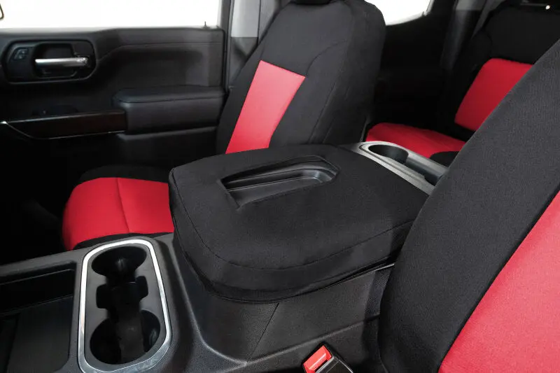 Covercraft Endura Precisionfit Second Row Seat Covers – Custom-Tailored For 2016–2024 Nissan Titan (Red/Black) 1
