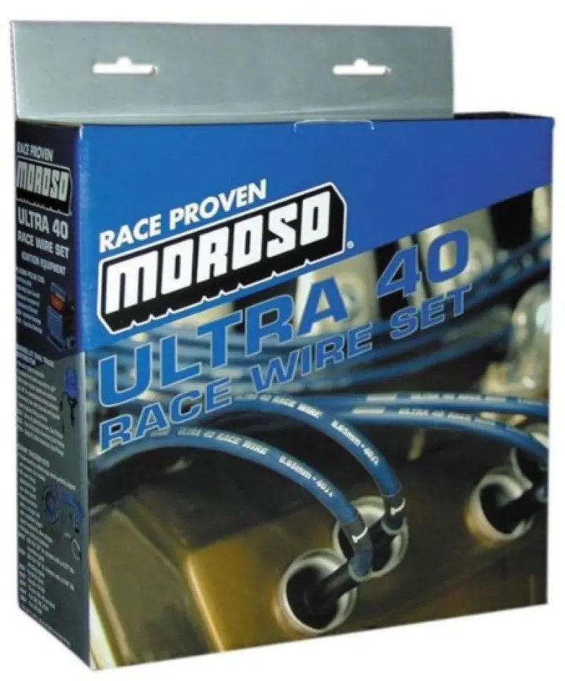 Moroso Chevrolet Big Block Ignition Wire Set - Ultra 40 - Sleeved - Hei - Crab - 90 Degree -Blue 1