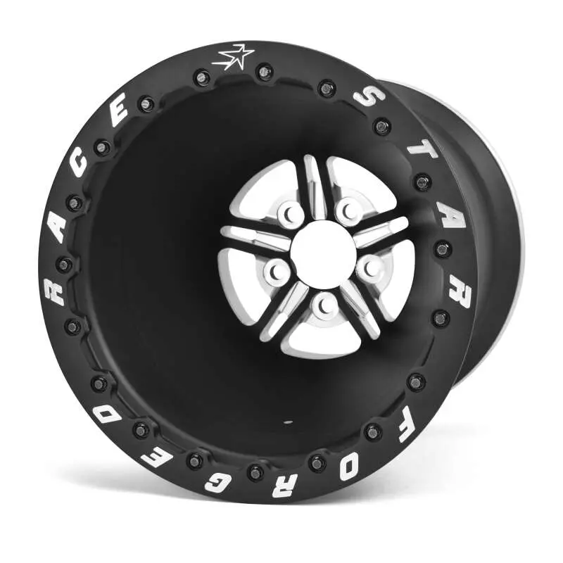 Race Star 63 Pro Forged 15X10 Dbl Sportsman 5X4.75 Bc / 6.00In. Bs Wheel - Black Anodized/Machined 1