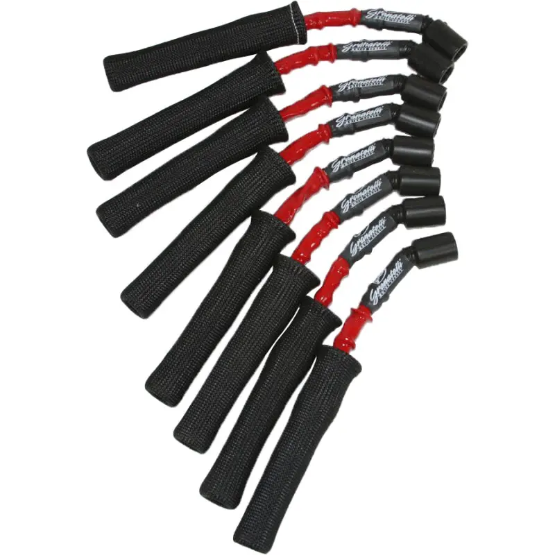 Granatelli High-Performance Coil-Near-Plug Ignition Wire Kit For Gm Ls2/Ls3/Lsa/Ls7/Ls9 – Red Jacket/Black Sleeve 1