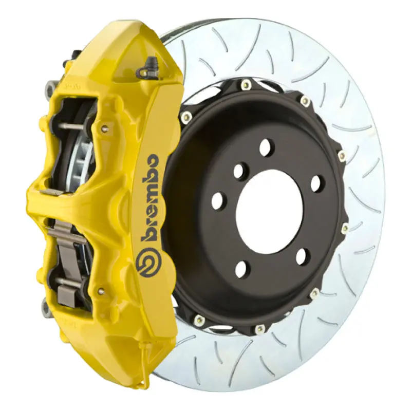 Brembo Front Gt Big Brake Kit For 2005–2011 Mercedes-Benz Slk55 Amg (R171) – 6-Piston Calipers, 380X32Mm Two-Piece Slotted Rotors, Type-3 Finish In Yellow 1