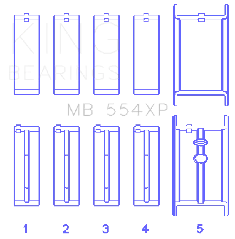 King Chevrolet 265/283/302/327 V8 Main Bearing Set 1