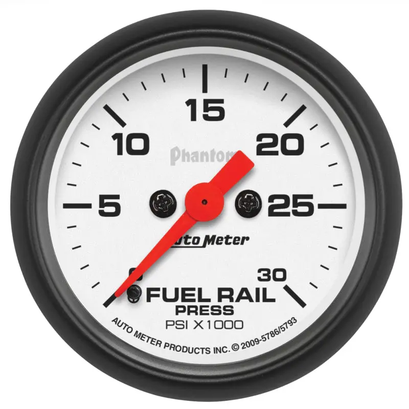 Autometer Phantom 2-1/16" Digital Fuel Rail Pressure Gauge – 30,000 Psi Stepper Motor Display 1