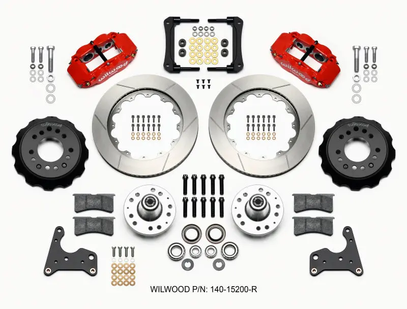 Wilwood Narrow Superlite 6R Front Hub Kit 14.00In Red 65-72 Cdp C Body -Drum 1