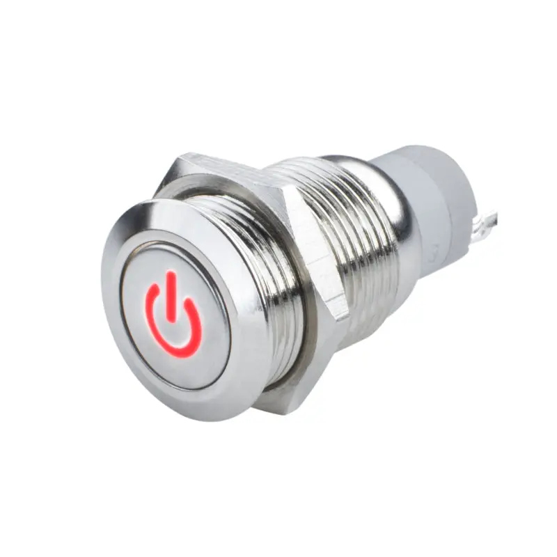 Oracle Pre-Wired Red Momentary Led Switch – Flush-Mount Power Symbol Design With Integrated Wiring 1