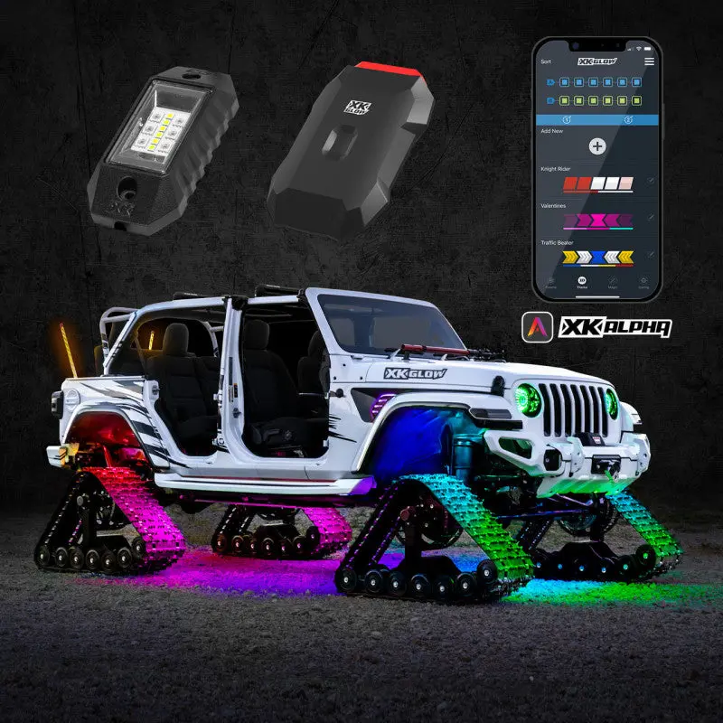 Xk Glow Rgbw Addressable Led Rock Lights – App-Controlled Via Xkalpha With Advanced Lighting Modes 1