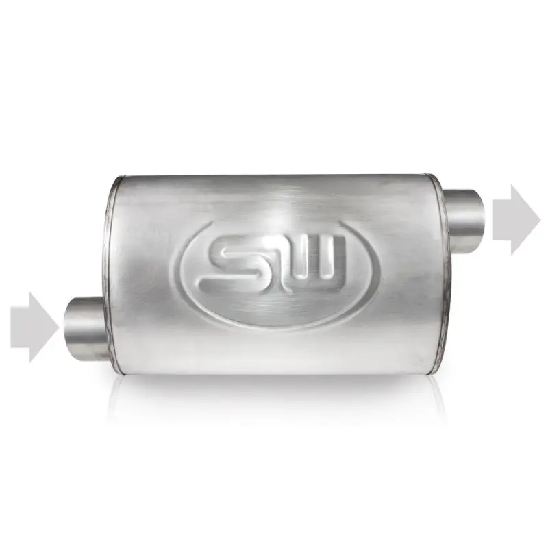 Stainless Works Offset Inlet/Outlet Exhaust Flange – 2.25" Id Inlet / 2.25" Od Outlet, 4"×8" Configuration 1
