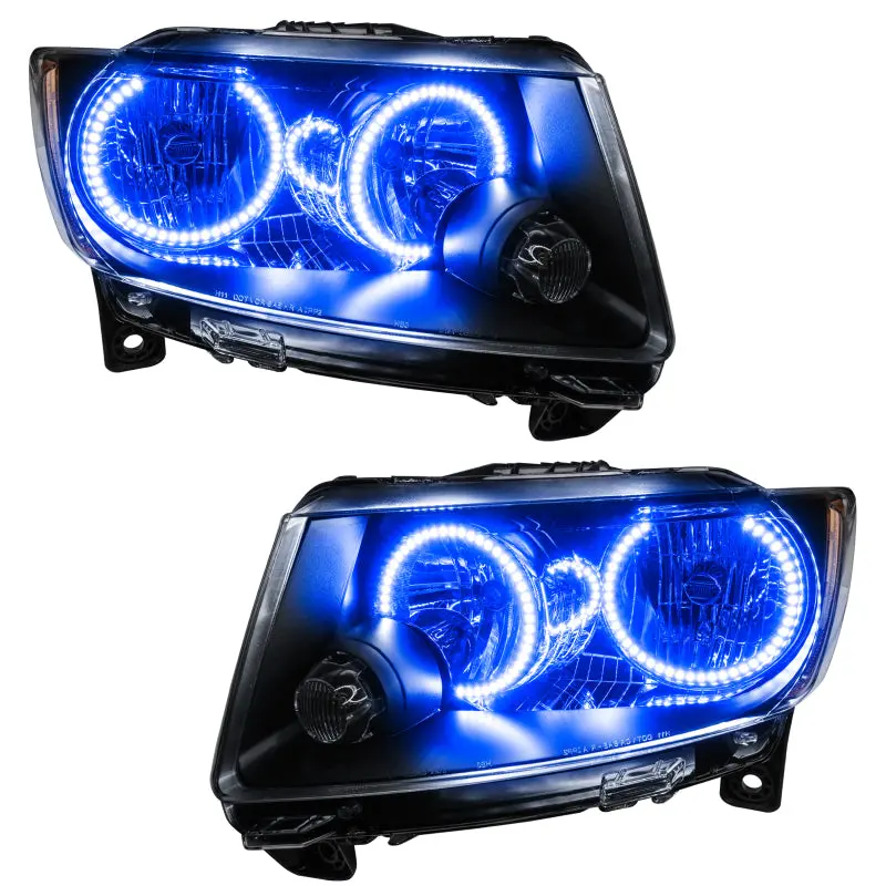 Oracle Halo Projector Headlights For 2011–2013 Jeep Grand Cherokee – Chrome Housing With Blue Halos (Non-Hid) 1