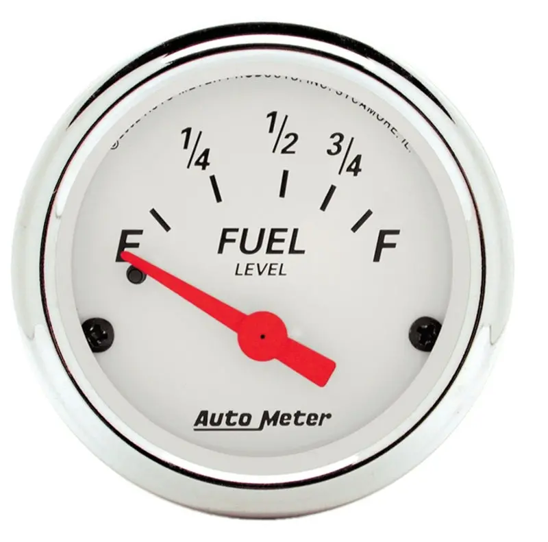 Autometer Arctic White Electric Fuel Level Gauge (2-1/16", 73–10 Ohm Range) 1