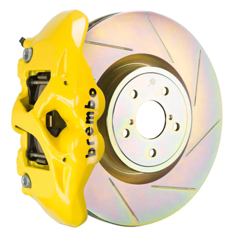Brembo Front Gt Brake Kit For 2012–2016 Scion Fr-S – 4-Piston Calipers With 326X30Mm Slotted One-Piece Rotors In Yellow 1