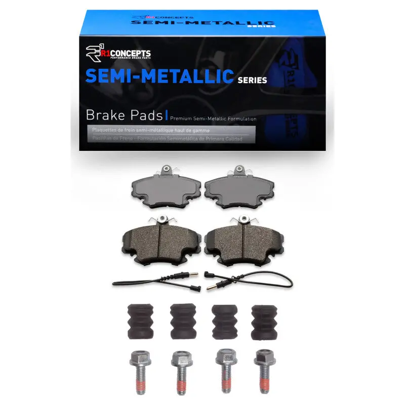 R1 Semi-Metallic Front Brake Pad & Hardware Kit For 2002–2010 Nissan Platina (Mexico) 1