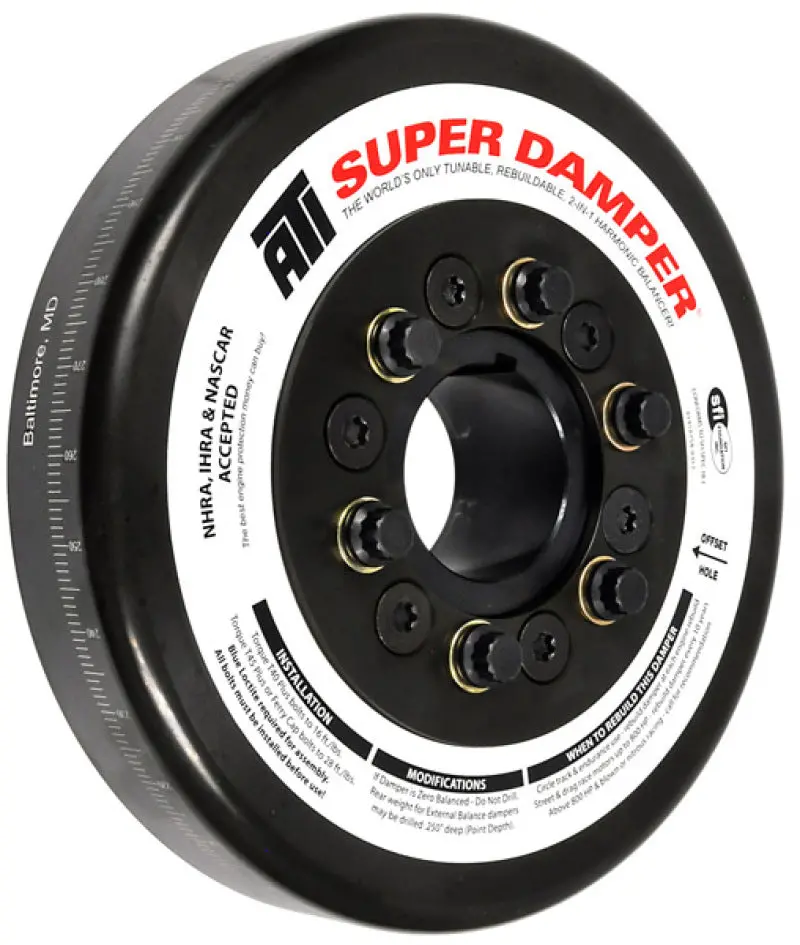Ati Steel Harmonic Damper – 8.074" Diameter, 3-Ring Design For John Deere 466/619 & Chevy Diesel Front Mounts 1