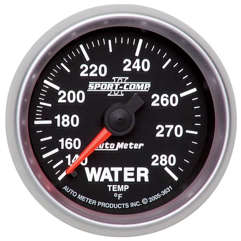Autometer Sport-Comp Ii 2-1/16In 140-280 Deg Mechanical Water Temp Gauge - Black 1